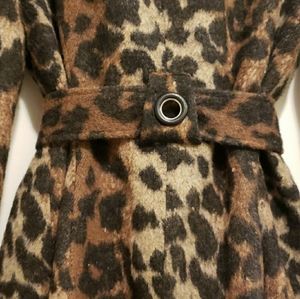 Via Spiga Animal Print Belted Coat size 6